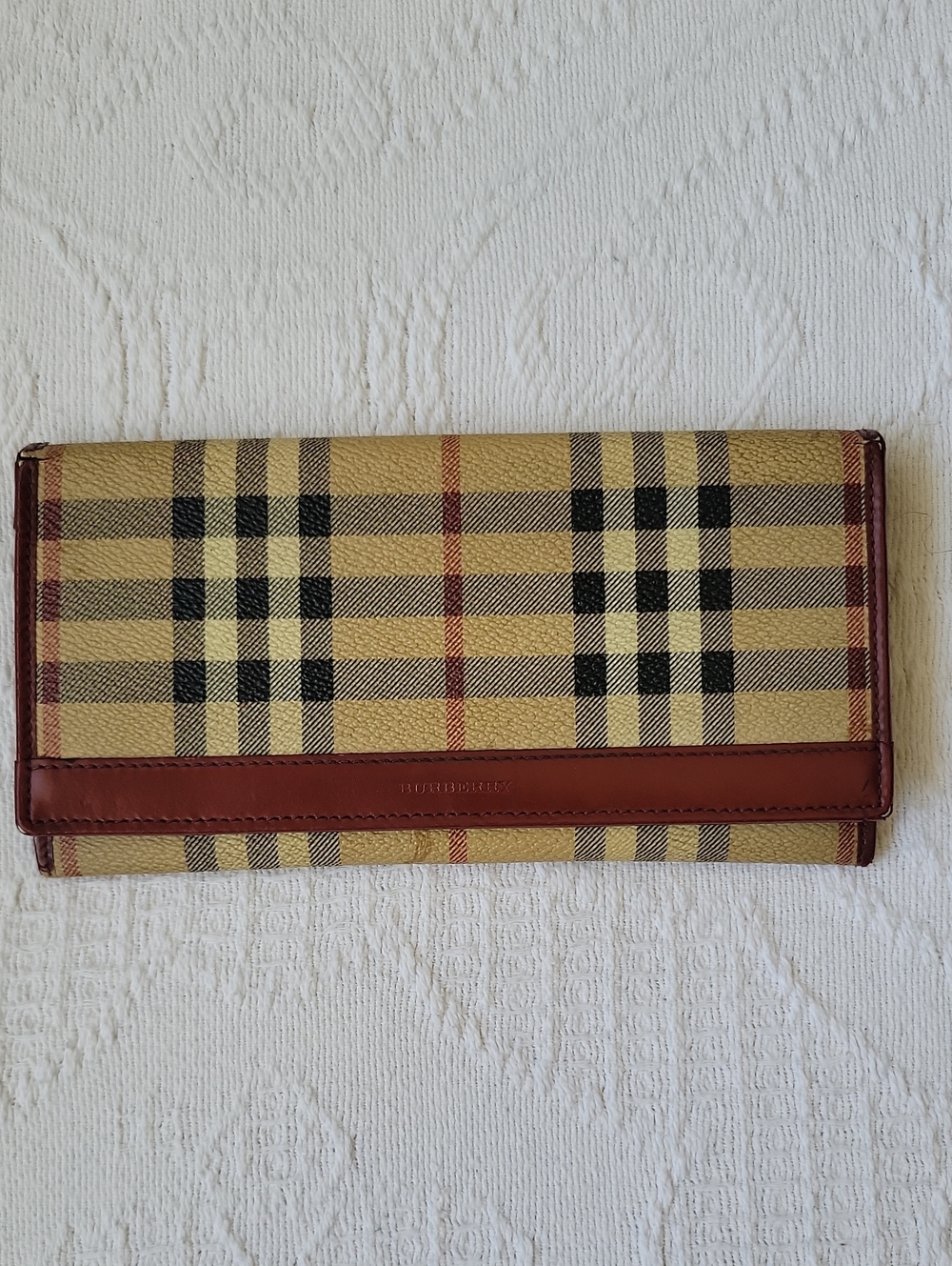 Vintage Burberry London Haymarket Check Continental Long Wallet
